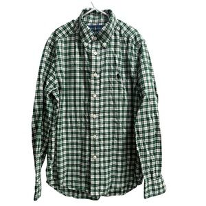 Polo Ralph Lauren Boys Button Down Shirt,‎ Size Medium (10-12), Green, Plaid